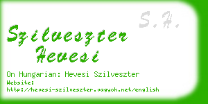 szilveszter hevesi business card